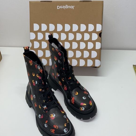🔥Desigual Floral lace-up boots New with box - Picture 10 of 15